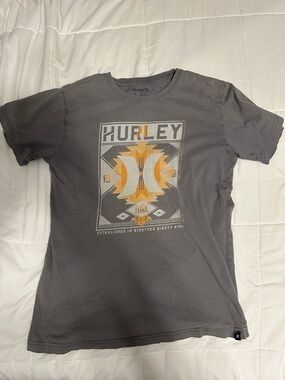 Hurley Charcoal T-Shirt with Orange Graphic